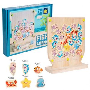 Juego de estrategia clásico con discos en forma de dinosaurio para adultos y niños, juego interactivo de madera 5 en raya - Product Image 6