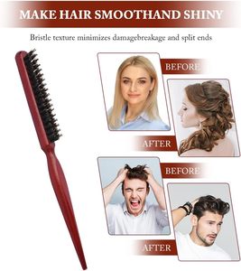 <span class=keywords><strong>Brosse</strong></span> démêlante en bois à 3 rangs avec logo personnalisé pour salon de coiffure, en poils de sanglier naturels, pour démêlage humide et coiffage, avec queue de rat pour le coiffage et le démêlage. - Product Image 5