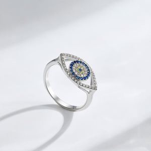 Dylam Stylish Protection Spiritual Turkish Blue <b>Evil</b> Diamond Sapphire <b>Eyes</b> 5A Cubic Zirconia Fashion Fine Jewelry <b>Ring</b> - Product Image 5