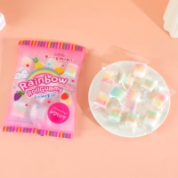 Bonbons Gommeux en Gros en Forme de Bâtonnet Transparent à Dégradé, Remplis de Confiture, Vente Directe Usine, Marque Privée OEM, Logo Personnalisé