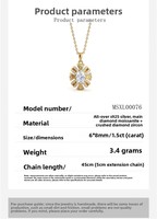 Collier pendentif en moissanite ovale 1,5 carat en forme de fleur, en argent 925 plaqué or 18 carats, avec chaîne en forme de chaise, certifié GRA, style victorien