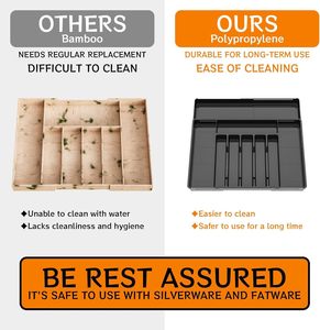 Organisateur d'ustensiles de cuisine extensible en plastique avec bloc à couteaux et rangement de tiroir pour le voyage - Product Image 5