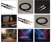 Câble de microphone professionnel en PVC, paire torsadée stéréo/TRS mâle-mâle, fil blindé tressé