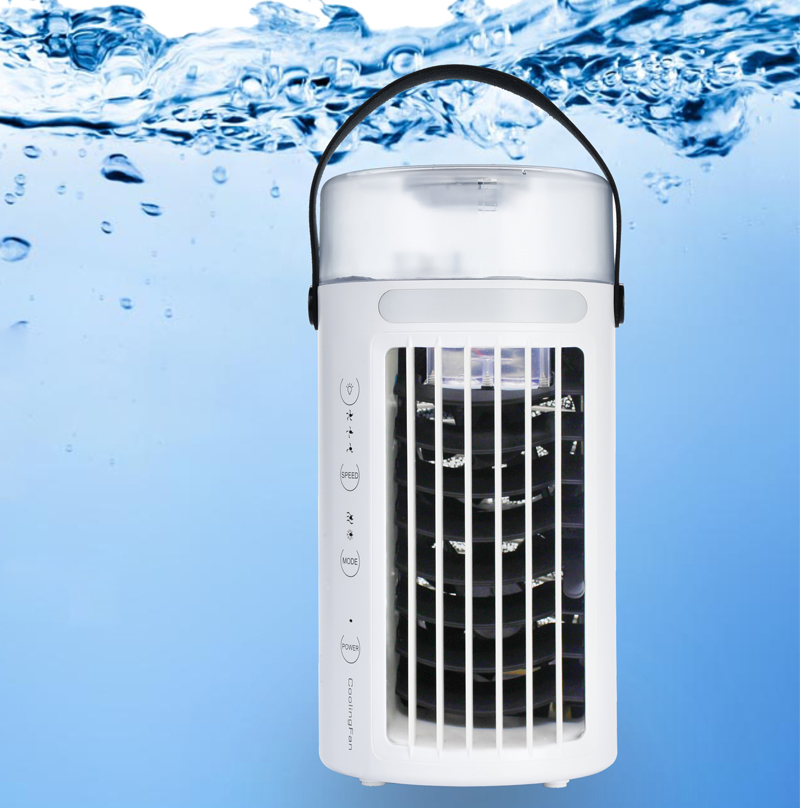 Портативный кулер, увлажнитель и очиститель воздуха, 400 мл, вентилятор охлаждения воздуха F6 для комнат с 3 режимами и красочным ночником