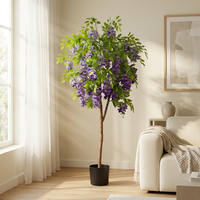 Bunga Plastik Wisteria Buatan, Pot Gantung, Tanaman Bunga Ungu, Dekorasi Rumah, Taman, Pernikahan, Tahun Baru, Imitasi