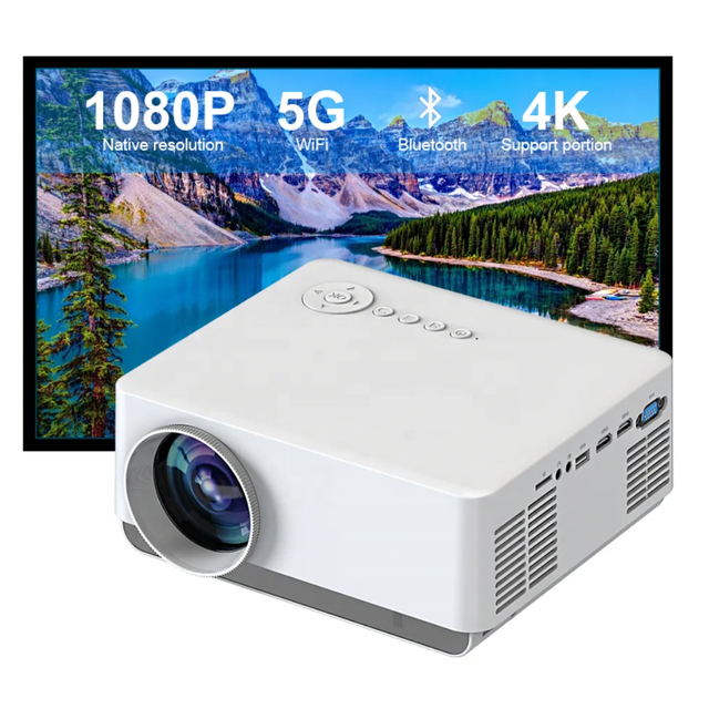 2026 Android 9.0 Mini LCD Home Projector with WiFi 6 & Full HD 1080P 4K Resolution Portable LED Video for Smartphone