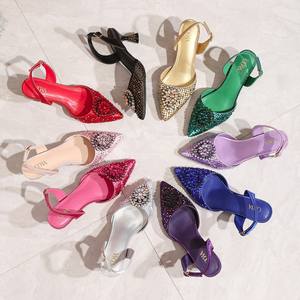 इतालवी सजाए क्रिस्टल ब्राइडल जूते और बैग गर्म बिक्री के लिए एक अफ्रीकी शैली की वेजेस - Product Image 4