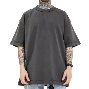 Reverse Wear Craft Wash Water Cotton Retro Elements Trendy Brand Loose Men T Shirt Short Blank T-shirt High Quality Custom Top