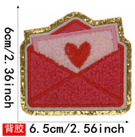 Design de mode Broderie Saint Valentin Série Amour Coeur Paillettes Fer À Capuche Lettre Chenille Patchs Pour Vêtements sac chemise