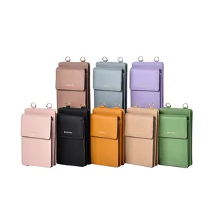 आधुनिक और फैशन लोगो कस्टम थोक मूल्य वॉलेट मोबाइल फोन बैग छोटा क्रॉसबॉडी वॉलेट पर्स कार्ड धारक बैग
