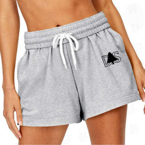 Pantalones Cortos Deportivos de Algodón Grueso con Cintura Elástica Ajustable y Cordón para Mujer, Ropa Deportiva Informal para Correr - Product Image 2