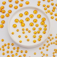 Manik-manik resin epoksi bunga matahari 5mm, bagian belakang datar, lubang tengah, untuk dijahit, untuk aksesori perhiasan