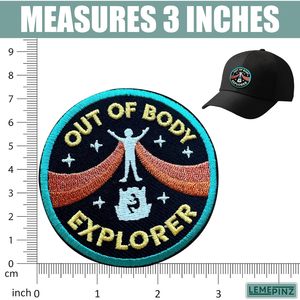Patch brodé personnalisé Out Of Body Explorer, 3 pouces, thermocollant ou à coudre sur tissu, pour sacs - Product Image 3