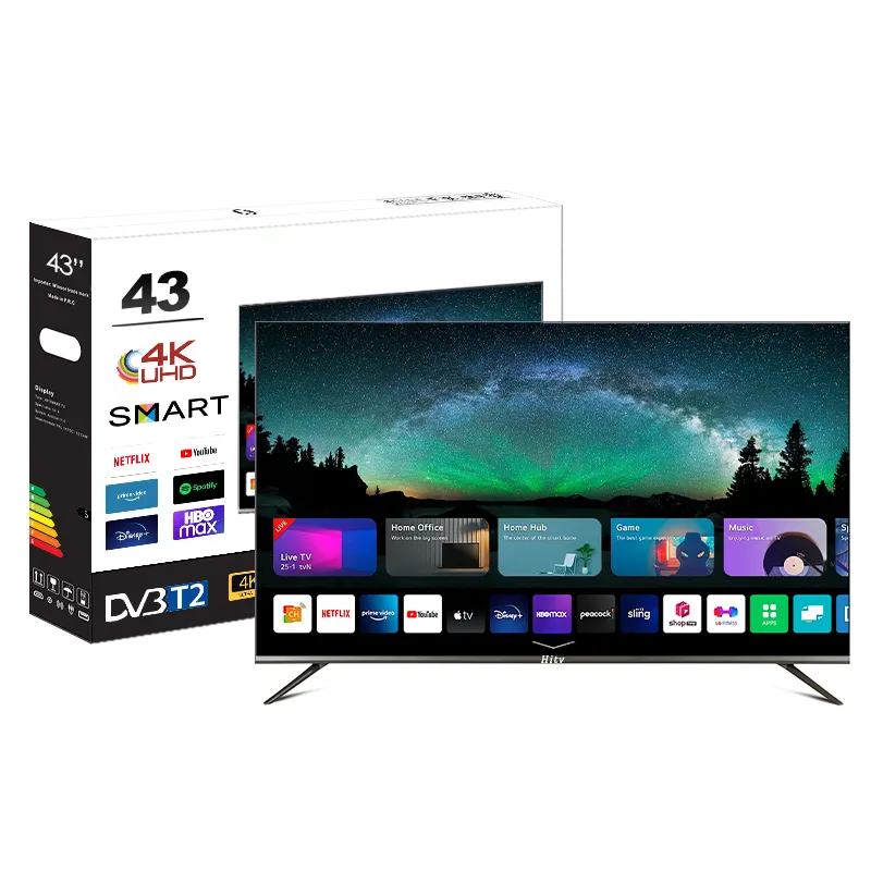 ขายส่ง43นิ้ว4พัน UHD ทีวีจอแบนสมาร์ททีวี43นิ้ว Frameless LED Tv