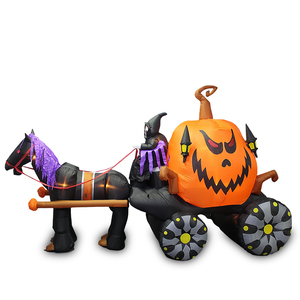 <span class=keywords><strong>Halloween</strong></span> gonflable décor extérieur 11.5 pieds de long gonflable faucheuse citrouille chariot étanche prix usine avantage - Product Image 1