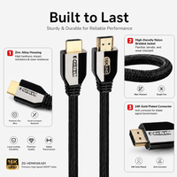 Câble Ultra96 pour 2.2 96 Gbps 16K 60 Hz haute vitesse avec gaine en nylon et blindage combiné OEM
