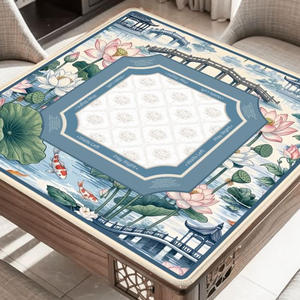 Nouvel ensemble de tapis de mahjong américain 2026 sur le thème de la vie marine, antidérapant et résistant à l'usure pour les réunions de famille, en caoutchouc naturel - Product Image 5