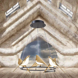 Lámpara de Techo de Latón Estilo Sputnik de Mediados de Siglo, Lámpara de Araña Cónica Blanca, Lámpara de Techo Retro para Oficina en Casa con Control por Aplicación - Product Image 3