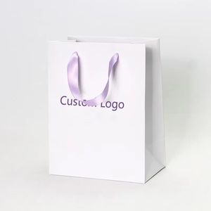 Sacs en papier personnalisés, sac cadeau, nouveautés, logo personnalisé, anniversaire, mariage, emballage de luxe, personnalisé, blanc, Saint-Valentin, Hopping <span class=keywords><strong>Ba</strong></span> - Product Image 5
