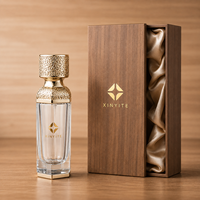 Kit de flacon de parfum haut de gamme avec logo personnalisé, flacon transparent ambré bleu rouge dégradé, bouchon doré en relief