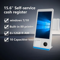 Terminal Punto de Venta con Pantalla Táctil de 15.6 Pulgadas para Restaurante, Kiosco de Pago Autoservicio, Caja Registradora, Sistema POS Todo en Uno