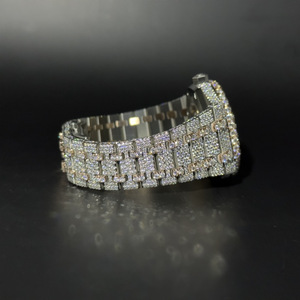 Montre analogique de luxe en diamant Moissanite pour hommes femmes mécanique automatique résistant à l'eau 43mm cadran 22mm Style Hip Hop - Product Image 3