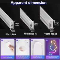Bande lumineuse LED en silicone RGB à changement de couleur, étanche, à commande vocale, effet d'eau défilante, lampe d'ambiance DIY