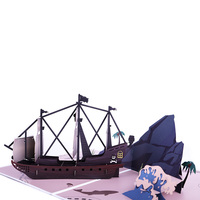 Winpsheng Exquis Bateau Pop up Cartes 3D Sports Série Navire Modèle Carte De Voeux