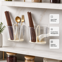 Boîte de rangement murale en plastique pour baguettes, de qualité alimentaire, avec drainage, pour cuisine domestique