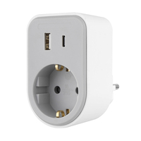 Multiprise personnalisable Pheiyon avec prise Schuko, 1 port USB-A QC18W, 1 port USB-C PD20W, adaptateur 16A, prises EU