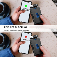 Portefeuille fin minimaliste pour homme, portefeuille en métal avec blocage RFID, pince à billets, étui pour cartes bancaires en aluminium