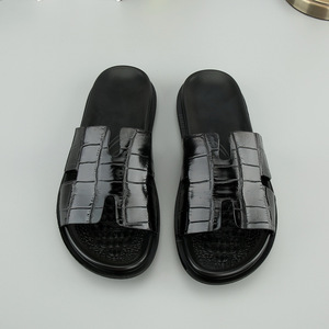 100% รองเท้าแตะผู้ชายหนังจระเข้นำเข้ารองเท้าหนังแท้ - Product Image 5