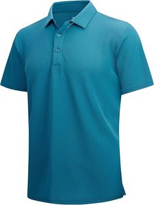 Super transpirable Jacquard texturizado Golf para Polos para hombres de manga corta de punto de tela estampada - Product Image 5