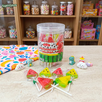 Sucettes en forme de cube de pastèque 3D, saveur sucrée et rafraîchissante, emballées en boîte, 15g, bonbons durs pour les fêtes d'enfants, vente en gros
