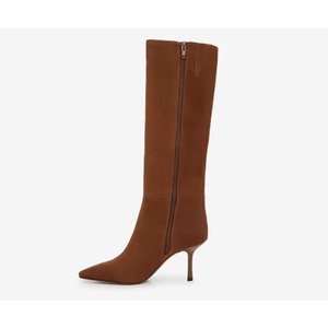 New Fashion Retro Style <b>Knee</b>-<b>high</b> Pointed Toe Closed Toe Inside Zip Closure Thin <b>High</b> Heel for Women - Product Image 4