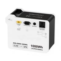 Système de stockage d'énergie solaire tout-en-un 500W 1KWh avec batterie LiFePO4 intégrée 48V hors réseau, monté au sol, IP41, onde sinusoïdale pure, port RV