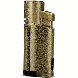 Jet Torch Cigar <b>Lighter</b> with Cigar Punch <b>Windproof</b> Refillable Butane Cigarette <b>Lighter</b> for Cigar Custom Logo Wholesale Bulk - Product Image 2