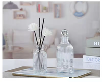 Vente en gros de diffuseurs d'huiles essentielles sans flamme en verre de 50 ml/100 ml/200 ml/500 ml, impression sur écran, décoration en rotin