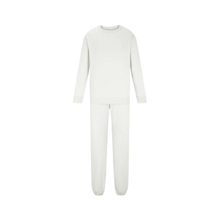 Ensemble de survêtement en molleton de coton respirant, col rond, couleur unie, coupe classique, pour l'automne - Product Image 1