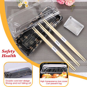 特注ロゴ使い捨て寿司トレイ蓋漏れ止めと電子レンジで安全なテイクアウトボックス箸ソース料理 - Product Image 3