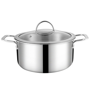<span class=keywords><strong>Olla</strong></span> de Acero Inoxidable con Tapa de Vidrio, Inducción, Antiadherente, Fondo Grueso para Pasta, Sopa, Guisos, Conservas y Hervido - Product Image 3