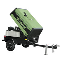 Compresseur d'air mobile à vis diesel Sullair 185 CFM pour la construction, l'exploitation minière et le forage, 7 bar/100 psi, 185 CFM/5,2 m³/min