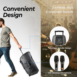 דיוק Pro אודיו cmb15auh 120w 15 אינץ 'טרלי רמקול סוללה אלחוטית פלסטיק חיצוני רמקול פעיל - Product Image 6