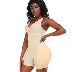 Body moldeador de cuerpo de alta compresión para mujer, Control de barriga con decoración de encaje, almohadilla corta para cadera, potenciador de glúteos, transpirable - Product Image 2