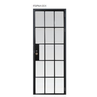 Portes intérieures/extérieures en aluminium de haute qualité, à longue durée de vie, modernes et personnalisées, en verre simple, pour appartement et villa