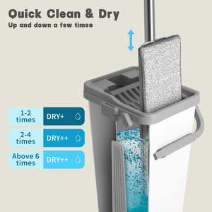Sistema de limpieza de pisos para el hogar con todo incluido, fregona de piso plano con manos libres, cubo lavable, almohadillas de microfibra, uso en seco y húmedo, todo tipo de pisos - Product Image 6