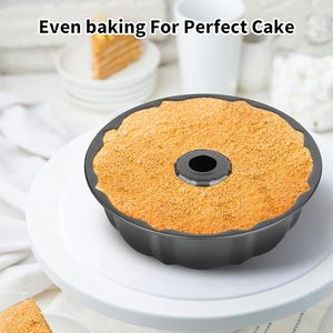 Molde Redondo Antiadherente para Hornear, Apto para Horno, <span class=keywords><strong>de</strong></span> Acero al Carbono Resistente, Diseño Hueco, con Tubo Acanalado, para <span class=keywords><strong>Gelatina</strong></span>, Flan - Product Image 5