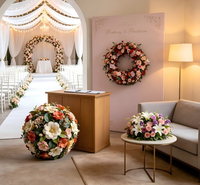 Corona de Flores Artificiales Grande, Centro de Mesa Floral Personalizable para Ceremonias de Boda, Fiestas y Decoración de Eventos
