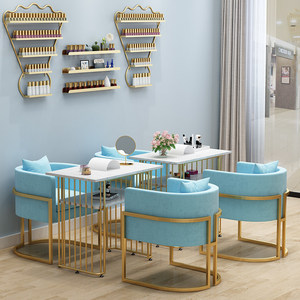 Decoración Nórdica para Salón <span class=keywords><strong>de</strong></span> <span class=keywords><strong>Uñas</strong></span>, Juego <span class=keywords><strong>de</strong></span> Mesa <span class=keywords><strong>y</strong></span> Silla <span class=keywords><strong>de</strong></span> Mármol para Manicura, Mesa <span class=keywords><strong>de</strong></span> Manicura Individual <span class=keywords><strong>y</strong></span> Doble, Simple <span class=keywords><strong>y</strong></span> Moderna - Product Image 3