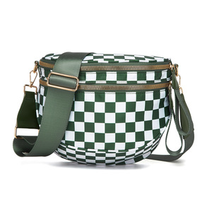 Sac à bandoulière/sac croisé pour femme en PU, tendance, polyvalent, grande capacité, léger, imperméable, fermeture éclair contrastée - Product Image 5